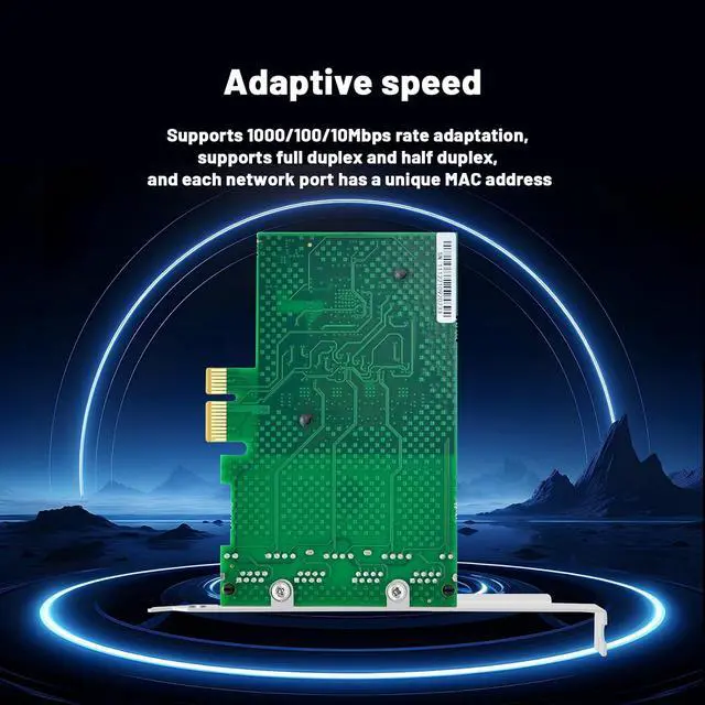 Alt view image 5 of 7 - 1 Gb PCI-E Network Card with Realtek RTL8111H Chipset,Adaptive 10/100/1000Mbps Speed Pci Express 4 RJ45 Ports,Ethernet Card Pcie Nic Card Supports Windows/Linux