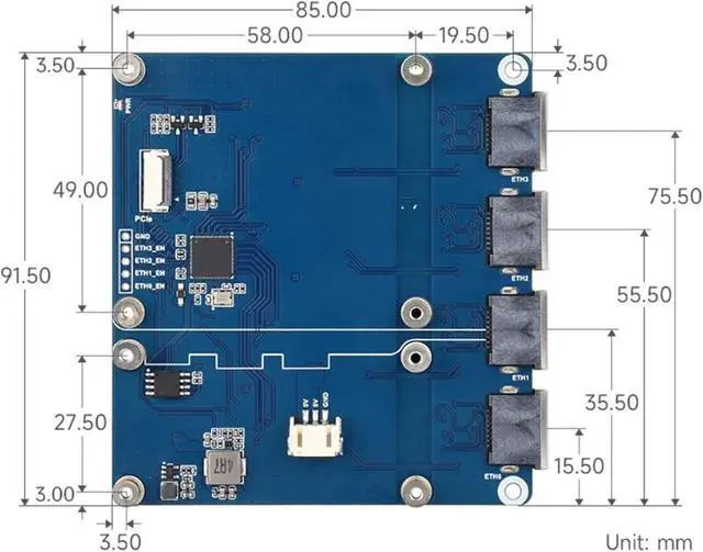 Alt view image 6 of 7 - PCIe to 4 2.5G ETH Board, 10 100 1000 2500Mbps, Plug & Play, Quad Port, Multi Gigabit Network Card, PCI Express Ethernet Expansion Card
