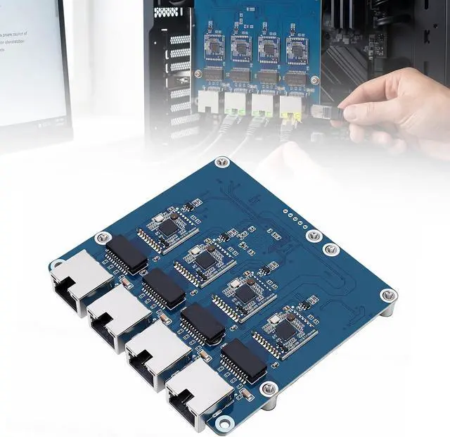 Alt view image 7 of 7 - Yunseity PCIe to Gigabit ETH Board, 4 Port Ethernet Expansion Card with Plug and Play, No Driver Required, for 5, Compatible with RTL8153 Chipset