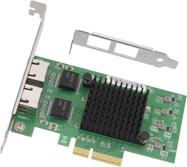 Alt view image 6 of 7 - DesktopIe Gigabit Ethernet Networking Card Double RJ45 Server Internal 10/100 / 1000Mbps for Desktop Desktop Low Power Consumption Low Latency Gaming Card