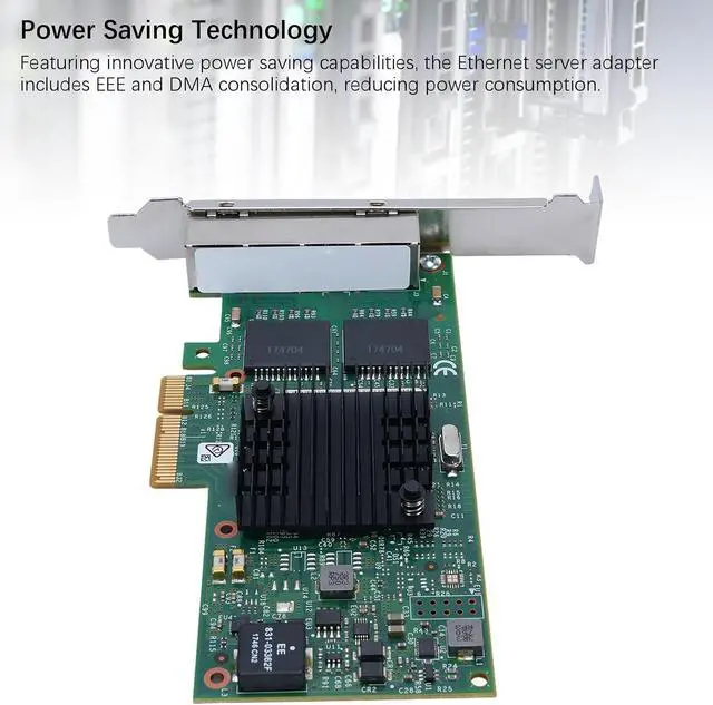 Alt view image 6 of 7 - 10 100 1000Mbps PCIe Network Card, Gigabit Ethernet Adapter, I350T4 4 Port PCIE Gigabit Ethernet Server Adapter for for Server for Linux