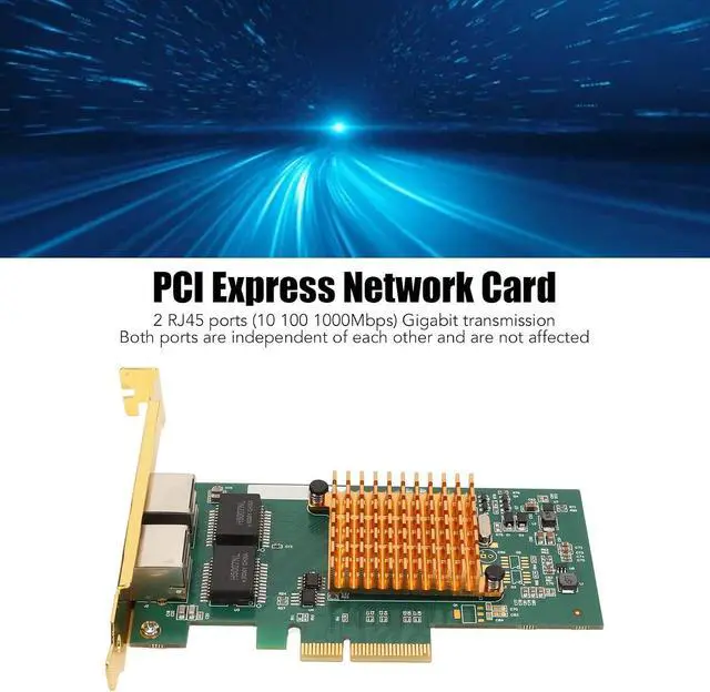 Alt view image 3 of 7 - PCI Express Network Card, 2 RJ45 Ports Gigabit Transfer, PCIE X4 Slot Design, 2 Port Gigabit Nic, Performs TCP UDP IP, PCI Express Network Adapter for I350 Chips