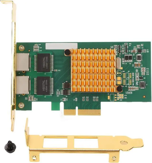 Alt view image 7 of 7 - PCI Express Network Card, 2 RJ45 Ports Gigabit Transfer, PCIE X4 Slot Design, 2 Port Gigabit Nic, Performs TCP UDP IP, PCI Express Network Adapter for I350 Chips