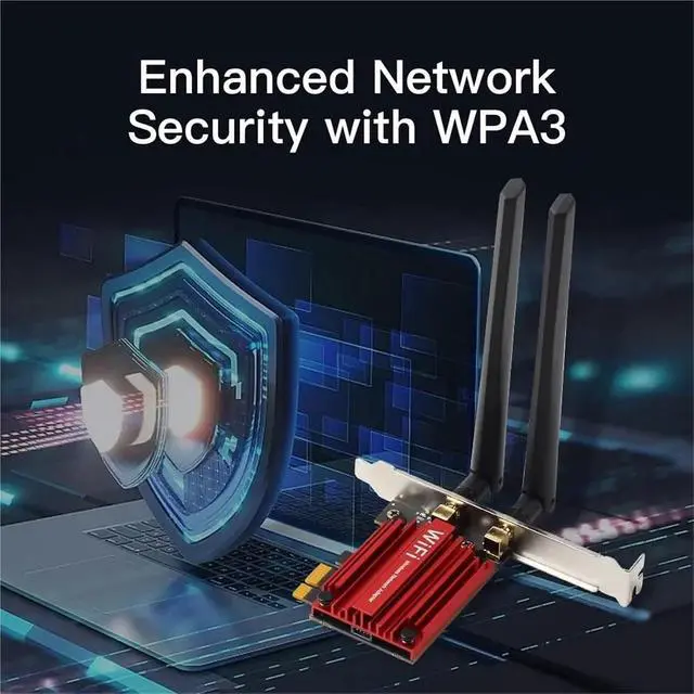Alt view image 6 of 7 - 5400Mbps WiFi 6 PCIE WiFi Adapter Wireless Network Card 5.2 Tri-Band 2.4G/5G/6Ghz 802.11AX/AC for Windows 7/8/10/11