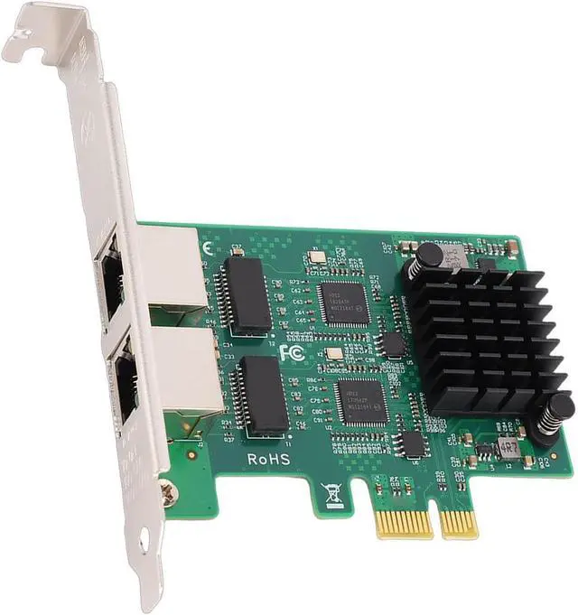Alt view image 6 of 7 - Yunseity Network Card, Dual RJ45 Port 10 100 1000Mbps Gigabit Wired Ethernet Adapter with Gold Plated Connectors and Heatsink, for Desktop PC