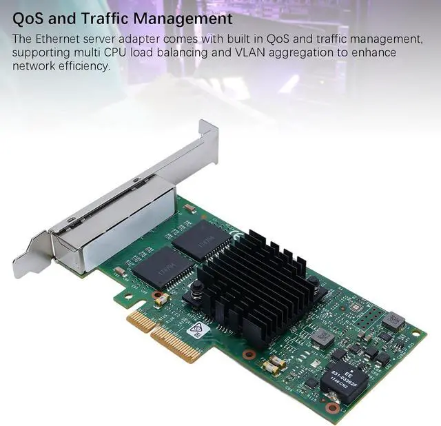 Alt view image 3 of 7 - 10 100 1000Mbps PCIe Network Card, Gigabit Ethernet Adapter, I350T4 4 Port PCIE Gigabit Ethernet Server Adapter for for Server for Linux