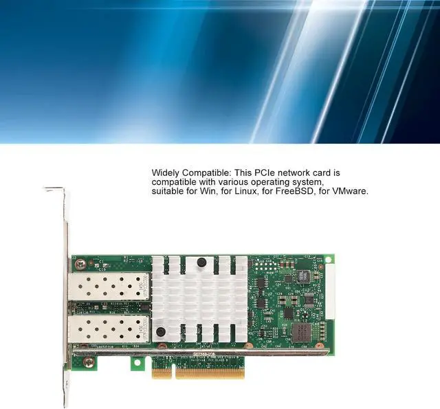 Alt view image 2 of 7 - 10Gb SFP + PCI E Network Card NIC, Dual Port with for BROADCOM BCM57810S Chip, Stable, for Windows/for Linux/VMware Compatible
