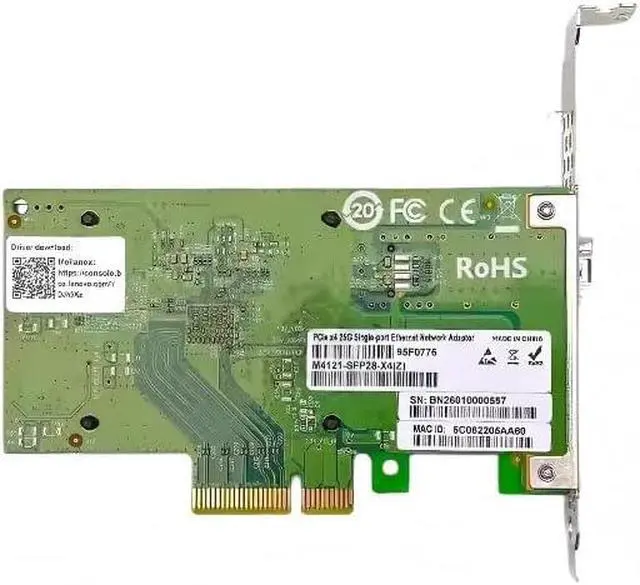 Alt view image 4 of 4 - 25G Single Optical Port Network Card PCIE-3.0 X4 Slot Supports Internet Cafe diskless PXE Compatible MCX4111A-ACAT 5G Single Port Network Card
