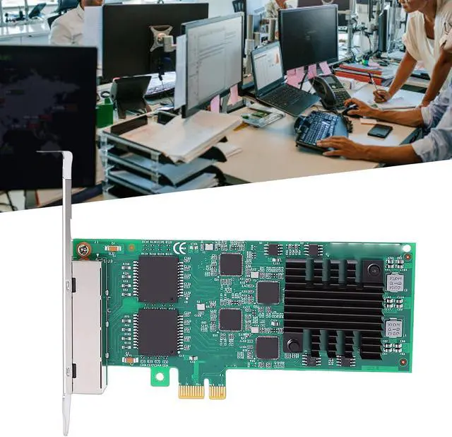 Alt view image 2 of 7 - Zunate PCI Express NIC Card, PCIe x1 Network Adapter with 4 Ports, 5 GT s 82574, RJ45, Low Power Design, for Servers Desktops Industrial