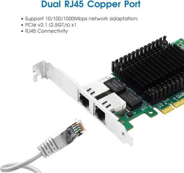 Alt view image 3 of 5 - PCIe x4 Dual-Port 1G Ethernet Network Adapter