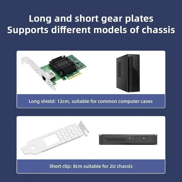 Alt view image 6 of 7 - 10GBASE-T Single Port Server Network Card, PCIe X4 Interface with Marvell AOC107 Chip, Gigabit Ethernet Adapter for Servers/Workstations