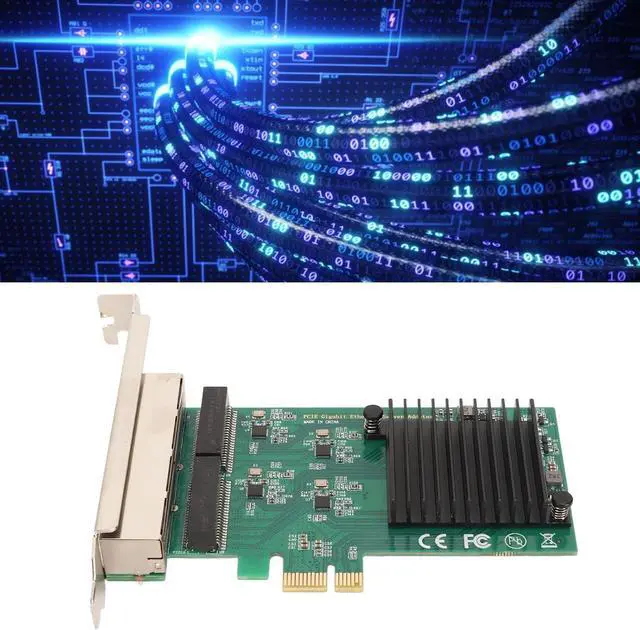 Alt view image 2 of 7 - 4 Port PCIe Network Adapter, Wake on LAN Controller, 10/100/1000Mbps RJ45 Gigabit Ethernet Card, for for for