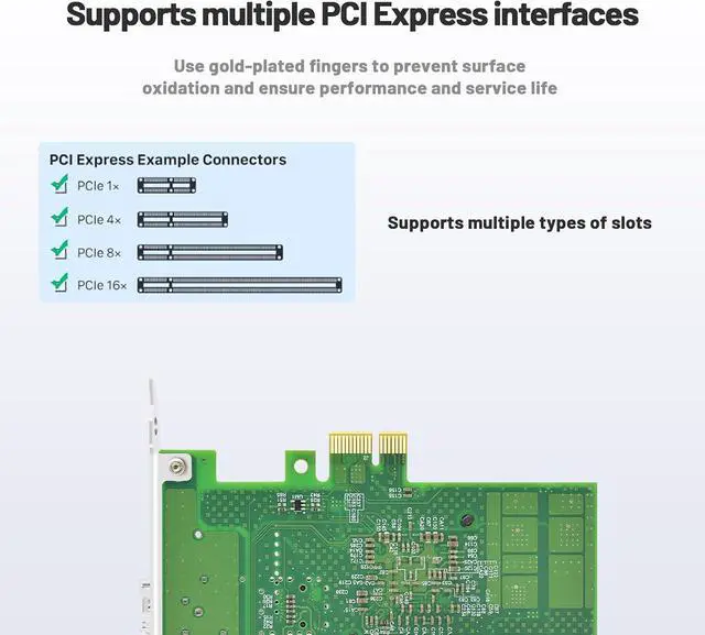Alt view image 3 of 7 - 1.25Gb Single SFP Port Fiber Optic Network Card with Broadcom BCM5708 Chip,PCIE X1 Single Optical Port Fiber Network Interface Card Support Windows Server/Linux/Vmware