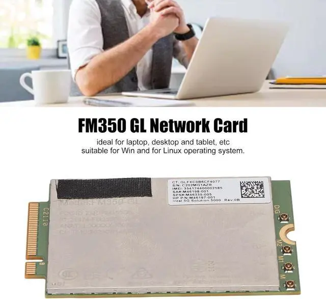 Alt view image 3 of 7 - 5G LTE Network Card, Plug and Play Accurate Size FM350 GL Network Card, 4.67Gbps Downlink 1.25Gbps Uplink for Desktop