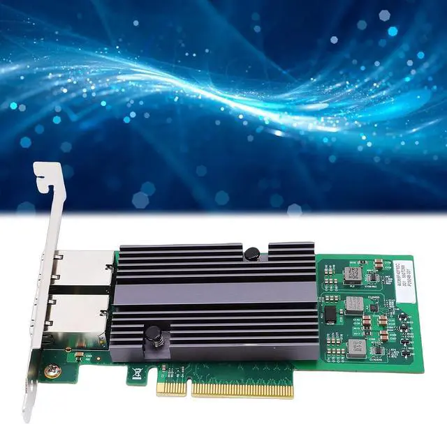 Alt view image 3 of 7 - LICAEVEY 10 Gb Network Card, PCIE X8 NIC Card with Dual RJ45 Ports PCI Express Gigabit Ethernet for Wins Server 2025 2022 2019 2016 2012