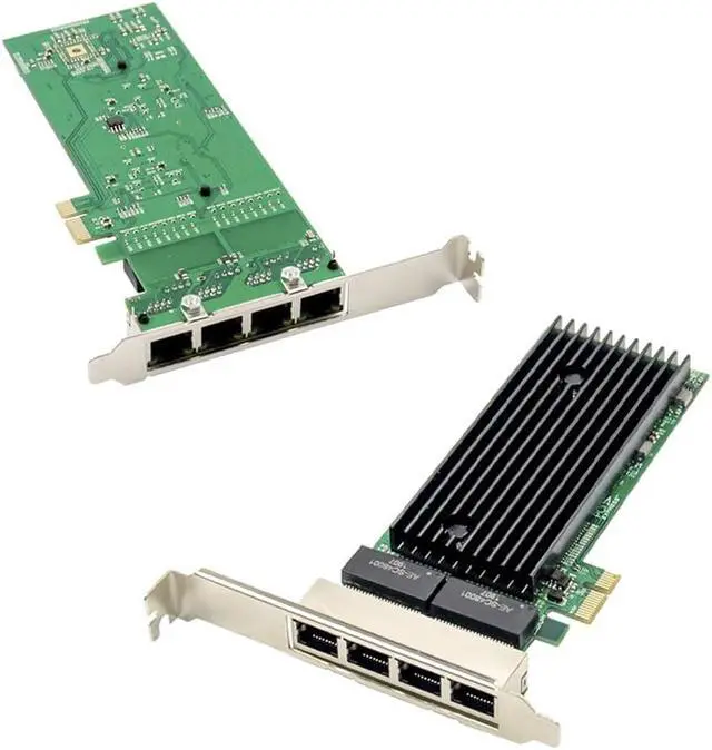 Alt view image 6 of 6 - PCI-E 4 Port RJ45 Server 1X PCIe X1 82576 Chip 10/100/1000Mbps LAN Port Server Gigabit Network Card, 500181276