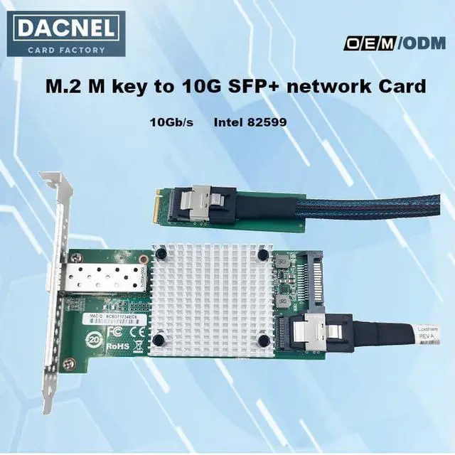 Alt view image 5 of 6 - M.2 to 10G SFP+ Network Card, 82599 Chipset, PCIe x4 Interface