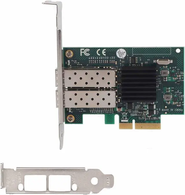 Main image of Dual Port Gigabit Network Card A for 82576EB, PCI E X4 Network Card, Gold Plated Interface with Thickened Metal Heat Sink, 10/100/1000 Mbps Fast