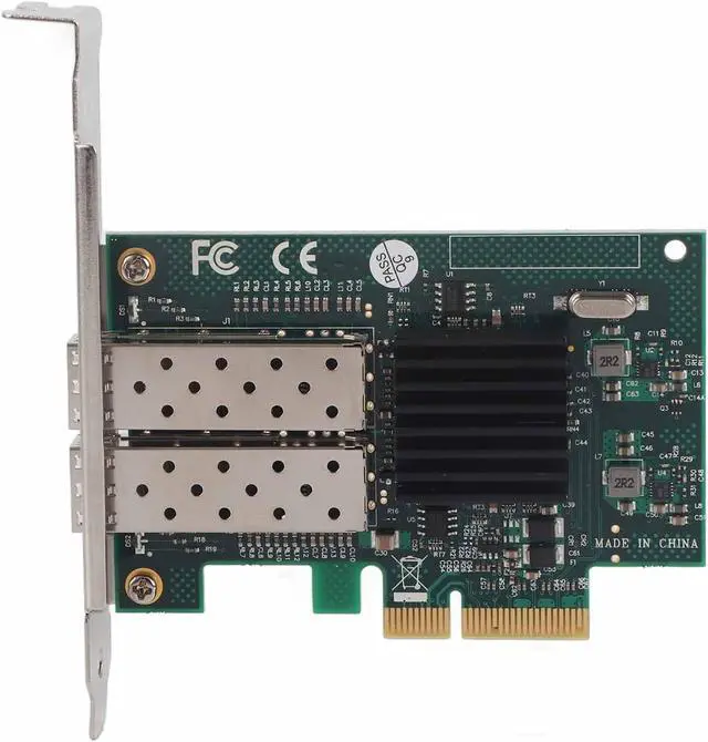 Alt view image 5 of 7 - Dual Port Gigabit Network Card A for 82576EB, PCI E X4 Network Card, Gold Plated Interface with Thickened Metal Heat Sink, 10/100/1000 Mbps Fast