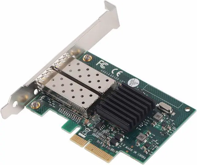Alt view image 6 of 7 - Dual Port Gigabit Network Card A for 82576EB, PCI E X4 Network Card, Gold Plated Interface with Thickened Metal Heat Sink, 10/100/1000 Mbps Fast