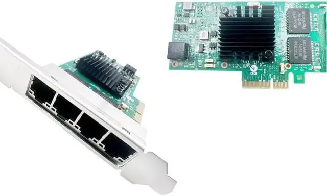 Alt view image 7 of 7 - 4-Port Gigabit Network Card, PCIe x4, RJ45 Ethernet Adapter, 1Gb/s I350AM4 Chipset
