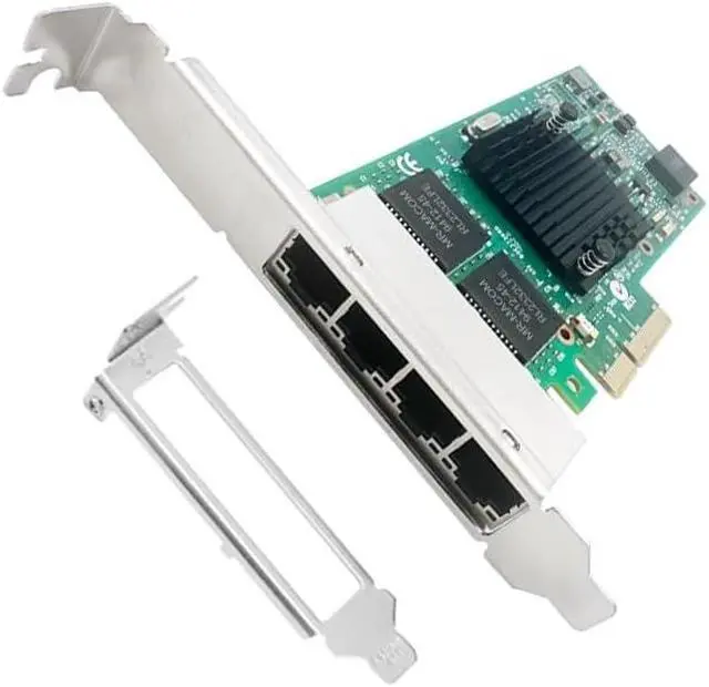 Alt view image 5 of 7 - 4-Port Gigabit Network Card, PCIe x4, RJ45 Ethernet Adapter, 1Gb/s I350AM4 Chipset