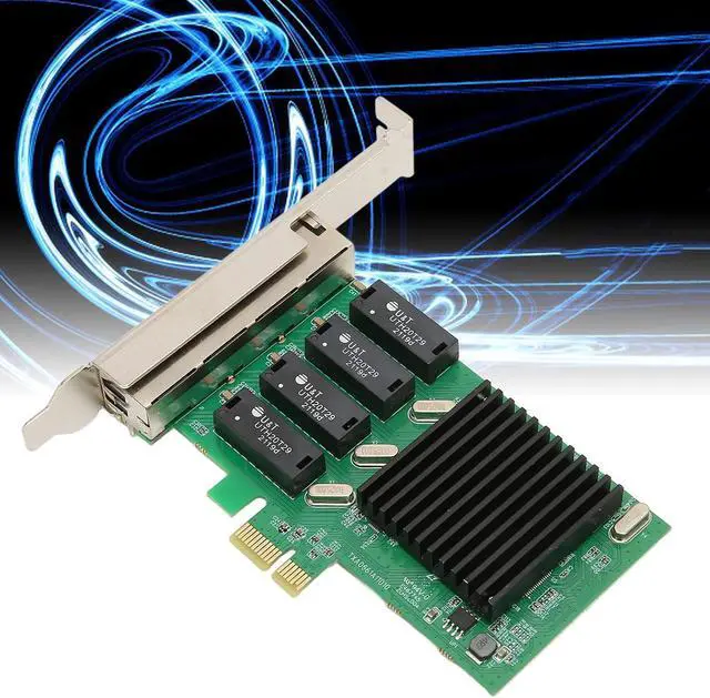 Alt view image 2 of 7 - PCIe Gigabit Network Card, Gigabit Ethernet PCI Express Network Adapter Card, PCI Express Ethernet Adapter, PCIE NIC Network Card with 4 RJ45 Ports for Window Server, VMware