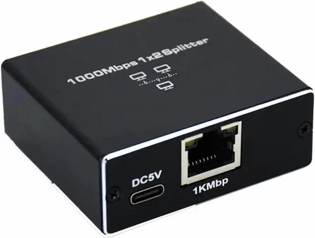 Alt view image 5 of 5 - Ethernet Splitter 1 to 2 Gigabit Network Card High Speed 1000mbps Rj45 Ethernet Splitter Adapter Network Extension Connector