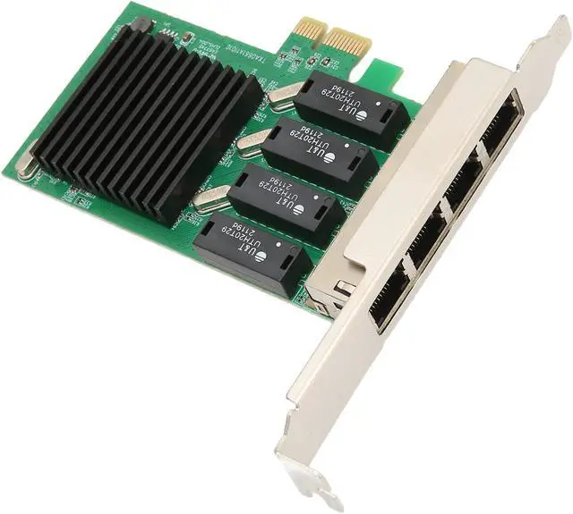 Alt view image 6 of 7 - PCIe Gigabit Network Card, Gigabit Ethernet PCI Express Network Adapter Card, PCI Express Ethernet Adapter, PCIE NIC Network Card with 4 RJ45 Ports for Window Server, VMware