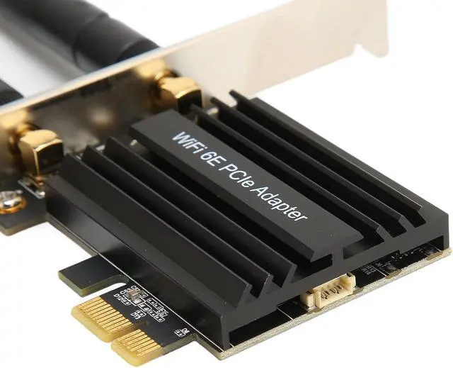 Alt view image 3 of 7 - Wireless WiFi Card, 6E PCIE Slot 5.2 Wireless Network Card 5GHZ 6GHZ 2.4GHZ Triple Band High Speed PCI Express Adapter for Desktop Computer