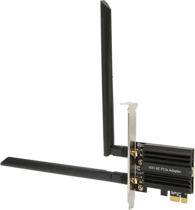 Alt view image 5 of 7 - Wireless WiFi Card, 6E PCIE Slot 5.2 Wireless Network Card 5GHZ 6GHZ 2.4GHZ Triple Band High Speed PCI Express Adapter for Desktop Computer