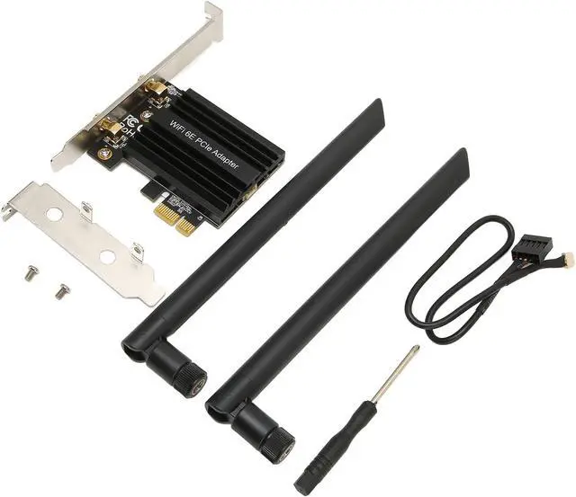 Alt view image 7 of 7 - Wireless WiFi Card, 6E PCIE Slot 5.2 Wireless Network Card 5GHZ 6GHZ 2.4GHZ Triple Band High Speed PCI Express Adapter for Desktop Computer