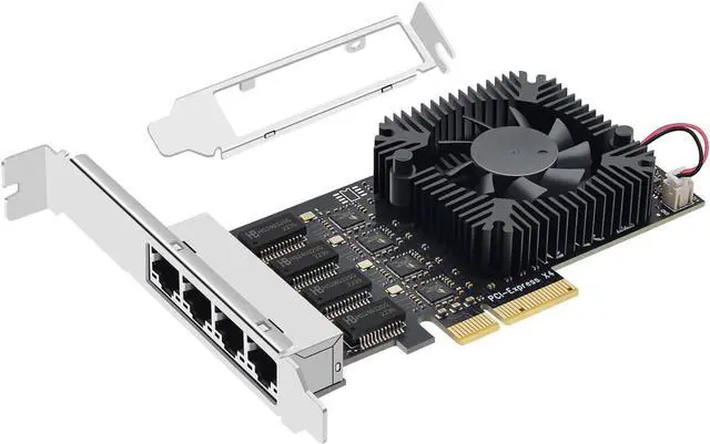 Main image of 2.5Ggb Gigabit Network Card PCIe X4 Quad-Port 2500Mbps Ethernet Adapter - with RTL8125B Chip 4 RJ45 Ports LAN NIC Cards, Support ESXi, Soft Routing, PXE Boot, Network Aggregation Server