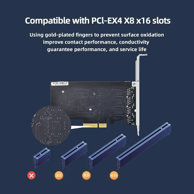 Alt view image 5 of 7 - 2.5Ggb Gigabit Network Card PCIe X4 Quad-Port 2500Mbps Ethernet Adapter - with RTL8125B Chip 4 RJ45 Ports LAN NIC Cards, Support ESXi, Soft Routing, PXE Boot, Network Aggregation Server