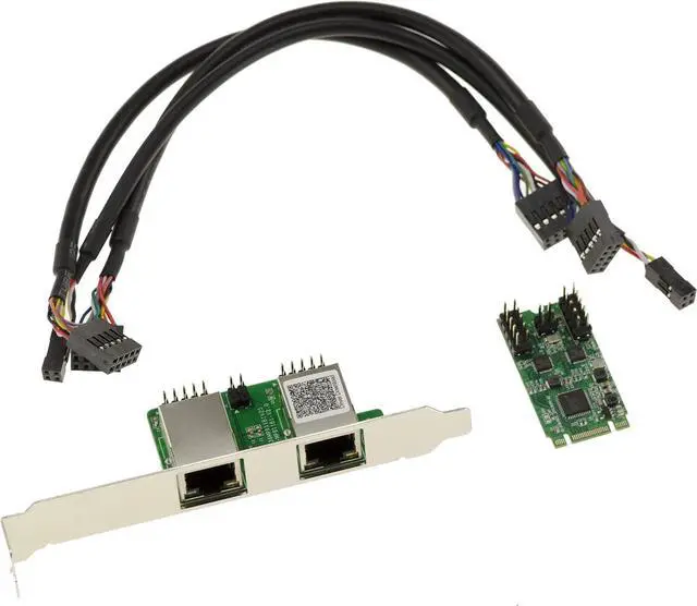 Main image of KALEA-INFORMATIQUE M.2 Board 2 GIGABIT ETHERNET LAN Ports for PCIe, M or B+M Key M2 Port - Dual chipset Realtek RTL8111H