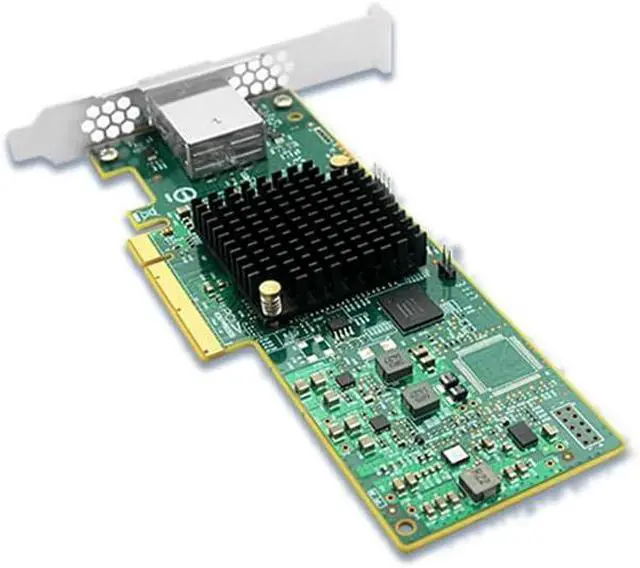 Alt view image 3 of 6 - PCIe 3.0 x8 SAS/SATA Host Bus Adapter, Dual MiniSAS HD SFF-8644 Ports, SAS 3008 Chipset, UEFI Support