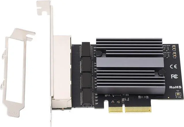 Main image of 4 Port Gigabit Ethernet Card with 8 LED Indicators and 2.5G Quad RJ45 for Desktop Computers, Workstations and Servers - High Speed NIC Card
