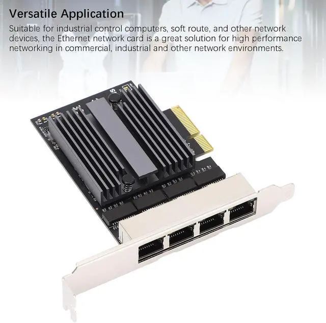 Alt view image 4 of 7 - 4 Port Gigabit Ethernet Card with 8 LED Indicators and 2.5G Quad RJ45 for Desktop Computers, Workstations and Servers - High Speed NIC Card