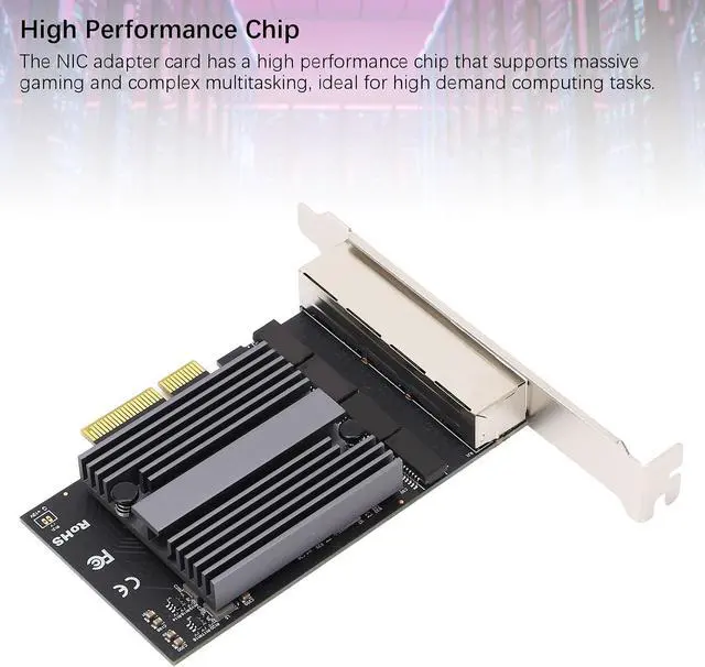 Alt view image 5 of 7 - 4 Port Gigabit Ethernet Card with 8 LED Indicators and 2.5G Quad RJ45 for Desktop Computers, Workstations and Servers - High Speed NIC Card