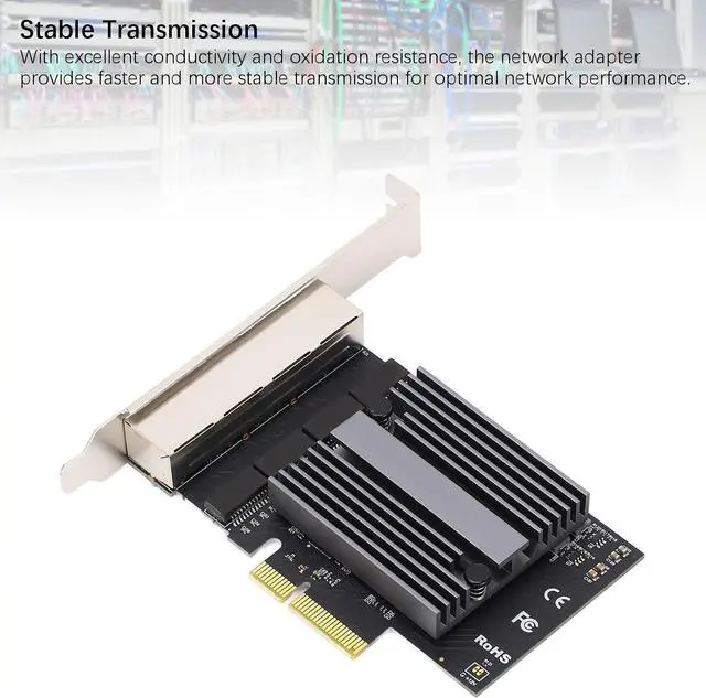 Alt view image 2 of 7 - 4 Port Gigabit Ethernet Card with 8 LED Indicators and 2.5G Quad RJ45 for Desktop Computers, Workstations and Servers - High Speed NIC Card