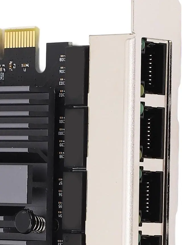 Alt view image 7 of 7 - 4 Port Gigabit Ethernet Card with 8 LED Indicators and 2.5G Quad RJ45 for Desktop Computers, Workstations and Servers - High Speed NIC Card