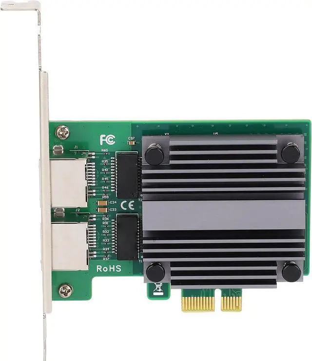 Main image of 2.5G PCIe Network Card for i226 V Chipset, Large Scale Gaming, 100/1000/2500Mbps, 2 Ports, Low Profile Bracket, Aluminum Heat Sink Design, Gold Plating, 11 10,