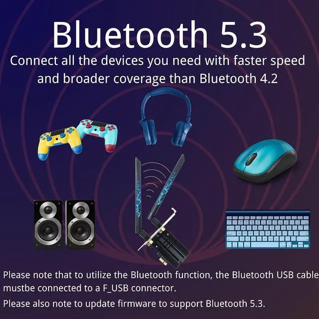 Alt view image 5 of 6 - New 2024 WiFi Card for Desktop PC,AX210NGW PCIe WiFi Card-WiFi 6E,WPA3,Bluetooth 5.3,802.11ax with MU-MIMO,OFDMA,Dual Band for Desktops,Supports Windows 11, 10 (64bit) Only