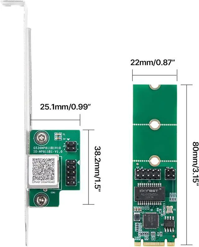 Alt view image 3 of 7 - 2.5Gbps Ethernet Adapters for Desktop PC 2.5G Networking Adapters I225 Chip M.2 Ethernet Controllers Card for Desktop