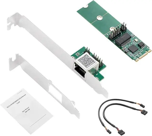 Alt view image 4 of 7 - 2.5Gbps Ethernet Adapters for Desktop PC 2.5G Networking Adapters I225 Chip M.2 Ethernet Controllers Card for Desktop