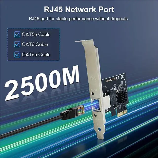 Alt view image 4 of 7 - 2.5G PCI-E Network Card RTL8125B Gigabit LAN Ethernet PCI Express to RJ45 Network Card 10/100/2500M 1Gbps/2.5Gbps for PC
