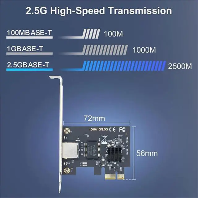 Alt view image 6 of 7 - 2.5G PCI-E Network Card RTL8125B Gigabit LAN Ethernet PCI Express to RJ45 Network Card 10/100/2500M 1Gbps/2.5Gbps for PC
