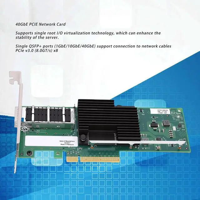 Alt view image 2 of 7 - GOWENIC PCIE Network Card with Single QSFP Port, Support for XL710AM1 Chip PCIe 3.0 x8 Ethernet Adapter, for PC for VMware