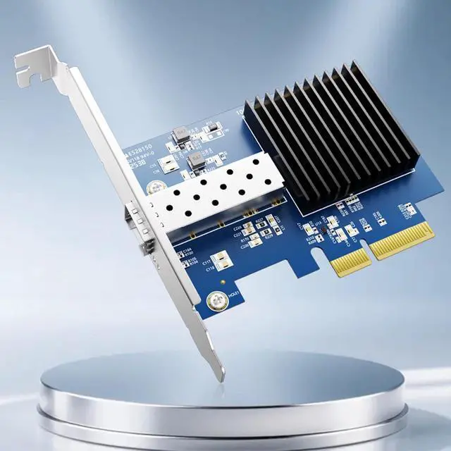 Alt view image 3 of 7 - Stable 10G Opt Networking Card PCIe3.0 4X Slot Metal Heat Sink Professional Servers Cluster SFP+ Fiber Ethernet Adapter