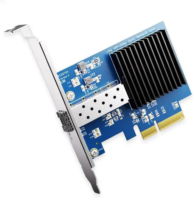 Alt view image 7 of 7 - Stable 10G Opt Networking Card PCIe3.0 4X Slot Metal Heat Sink Professional Servers Cluster SFP+ Fiber Ethernet Adapter